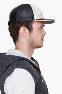 Marc Jacobs Black Contrast Leather Cap for men