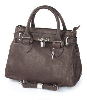Smarte Kelly Bag Handtasche aus dunkelbraunen Nappaleder 