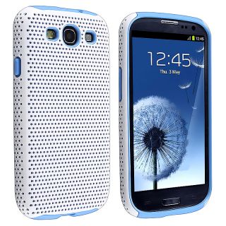 Light Blue/ White Hybrid Case for Samsung Galaxy S III/ S3