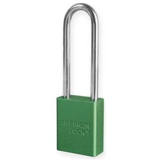 American Lock A1107GRN Padlock, Aluminum, Green, Key Different