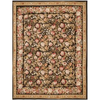 Hand knotted French Aubusson Black Wool Rug (10 x 14) Today $1,639