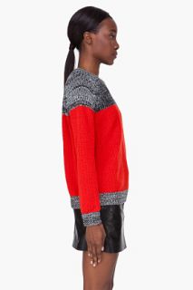 Thakoon Red Combo Cashmere Sweater for women