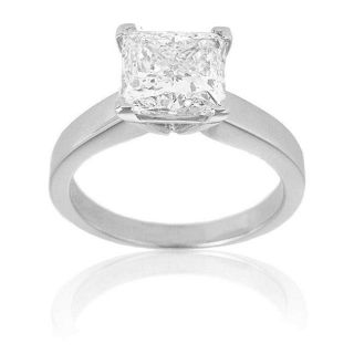 14k White Gold 1 3/4ct TDW Certified Diamond Solitaire Engagement Ring