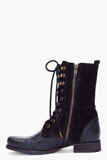 Diesel Black Suede Give Boots for women