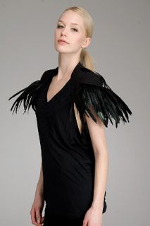Diesel Black Gold  Tiume Feathered Shrug for women