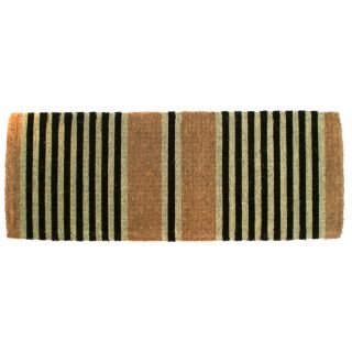 Imports Unlimited Hand woven Black Ticking Doormat