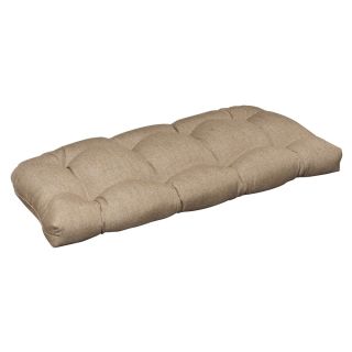 Pillow Perfect Outdoor Tan Textured Wicker Loveseat Cushion with