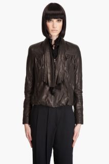 Diane Von Furstenberg Meringue Leather Jacket for women