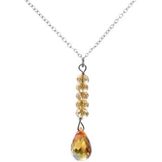 Ashanti Sterling Silver Turquoise and Citrine Necklace (Sri Lanka
