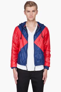 Opening Ceremony Red Combo Hooded Anorak Jacket for men