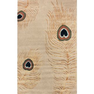 Handmade Alexa Handspun Peacock Wool Rug (76 x 96)