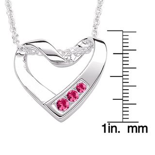 Sterling Silver Crystal Birthstone Heart Necklace