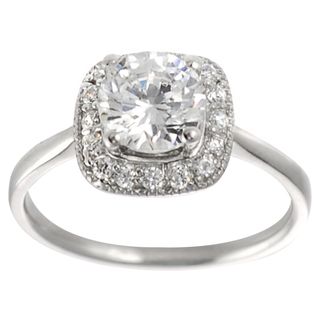 Tressa Collection Sterling Silver Round cut CZ Bridal style Ring