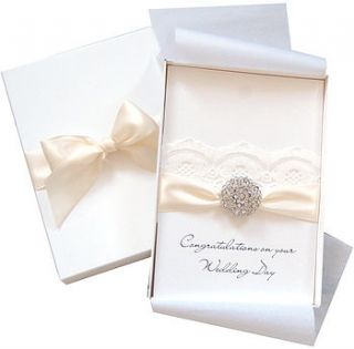 bedazzled swarovski heart wedding card boxed by made with love designs